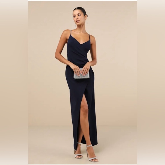 Lulus sweetest admirer navy rushed surprise maxi dress Sz XL nwot - Picture 1 of 3
